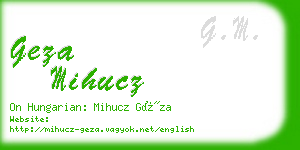 geza mihucz business card